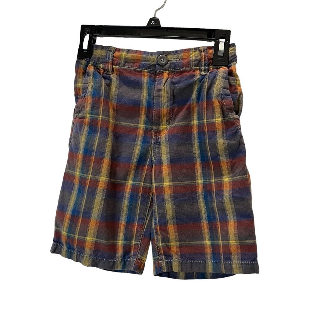 Tucker + Tate Red Blue Yellow Plaid Shorts Adjustable Waist Boys Youth Kids Sz 7